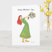 Bonne carte de fête des mères (Fleur jaune)
