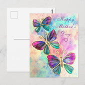 Bonne carte de fête des mères avec papillons (Devant / Derrière)