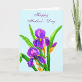 Bonne carte de fête des mères Irises Fleurs (Devant)