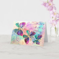 Bonne carte de fête des mères Papillons colorés