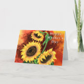 Bonne carte de fête des mères Trois tournesols (Devant)