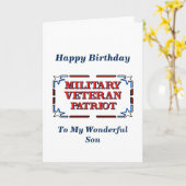 Bonne carte de fils vétéran d'anniversaire (Fleur jaune)