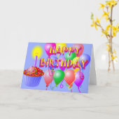 Bonne carte de gâteau d'anniversaire (Fleur jaune)