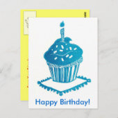 Bonne carte de gâteau d'anniversaire (Devant / Derrière)