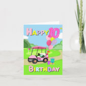 Bonne carte de golf 10e anniversaire Polka Dot Ros (Devant)