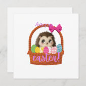 Bonne carte de hérisson de Pâques (Devant / Derrière)