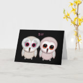 Bonne carte de hibou BFF anniversaire (Fleur jaune)
