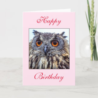 Bonne carte de hibou d'anniversaire