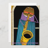 Bonne carte de jazz d'anniversaire (Devant / Derrière)