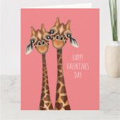 Bonne carte de jour Valentines - Giraffes d'amour (Devant)