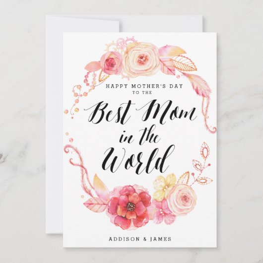 Bonne Carte De La Fête Des Mères À Meilleure Maman (Devant)