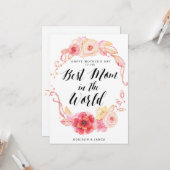 Bonne Carte De La Fête Des Mères À Meilleure Maman (Devant/Arrière en situation)