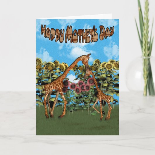 Bonne carte de la Giraffe de la Fête des Mères (Devant)