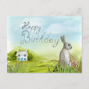 Bonne carte de lapin d'anniversaire