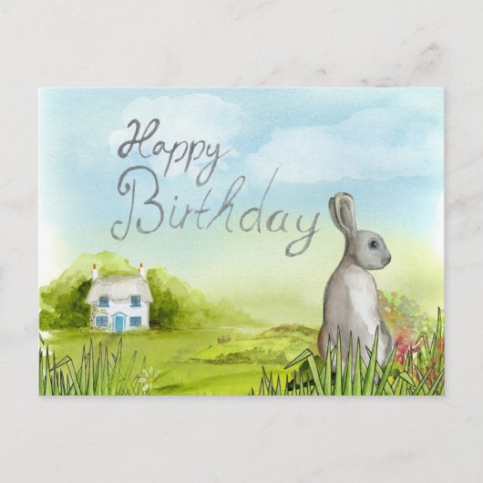 Bonne carte de lapin d'anniversaire (Devant)