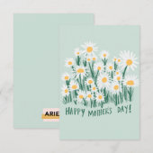 Bonne carte de marguerite de la fête des mères (Devant / Derrière)
