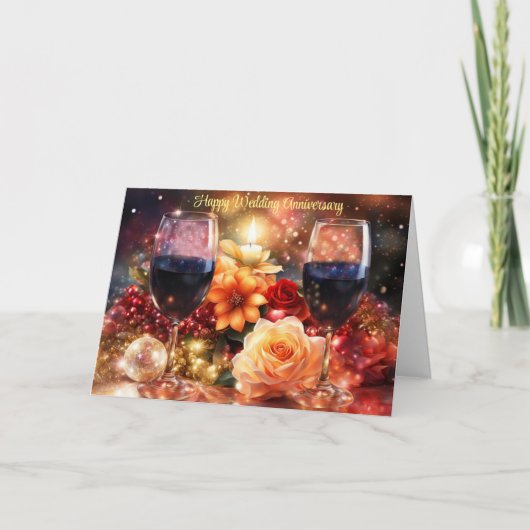 Bonne carte de Mariage de vin à l'anniversaire joy (Devant)