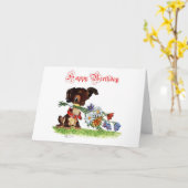 Bonne carte de marionnette d'anniversaire (Fleur jaune)