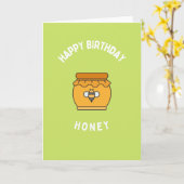 Bonne carte de miel d'anniversaire (Fleur jaune)