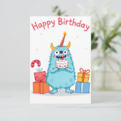 Bonne carte de monstre d'anniversaire (Debout devant)