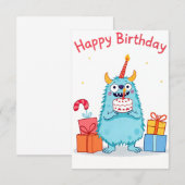 Bonne carte de monstre d'anniversaire (Devant / Derrière)