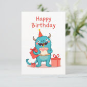 Bonne carte de monstre d'anniversaire (Debout devant)