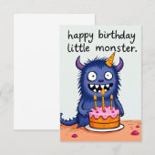 Bonne carte de monstre d'anniversaire (Devant / Derrière)
