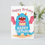 Bonne carte de monstre d'anniversaire (Debout devant)