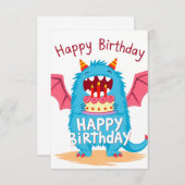 Bonne carte de monstre d'anniversaire (Devant / Derrière)