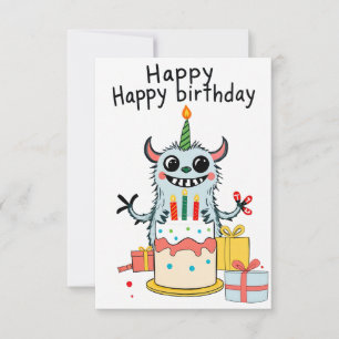 Bonne carte de monstre d'anniversaire