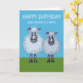 Bonne carte de mouton d'anniversaire (Fleur jaune)