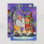 Bonne carte de Noël Gnome (Devant / Derrière)