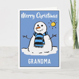 Bonne carte de Noël Grand-mère Snowman