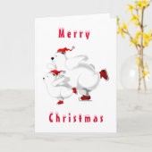 Bonne carte de Noël Ours de Noël (Fleur jaune)