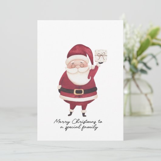 Bonne carte de Noël Père Noël (Debout devant)