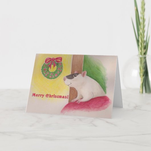 Bonne carte de Noël Rat (Devant)
