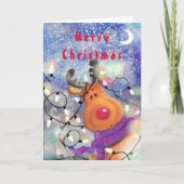 Bonne carte de Noël Reindeer (Devant)