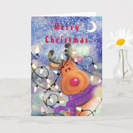 Bonne carte de Noël Reindeer (Petite plante)