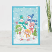 Bonne carte de Noël Snowman Retro (Devant)