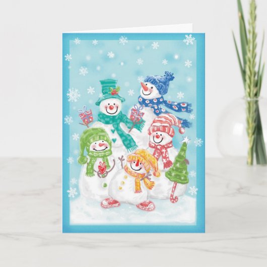 Bonne carte de Noël Snowman Retro (Devant)