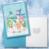 Bonne carte de Noël Snowman Retro