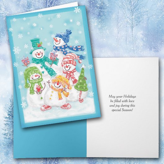 Bonne carte de Noël Snowman Retro