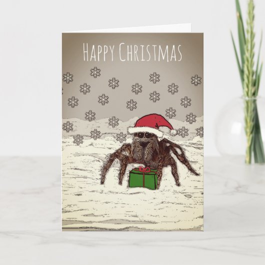 Bonne Carte de Noël Spider Avec Nom Personnalisé (Devant)