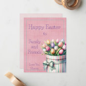 Bonne carte de note à plat de Pâques (Devant/Arrière en situation)