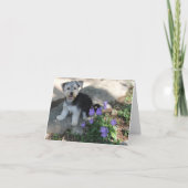 Bonne carte de note blanche avec chiot (Devant)