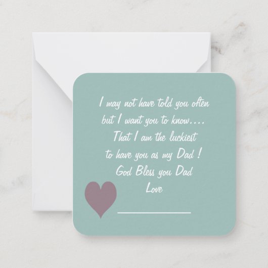 Bonne carte de note de Fête des pères : (Dos)