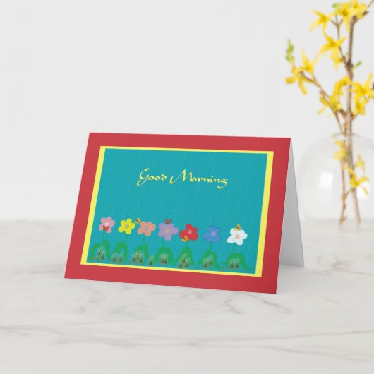 Bonne carte de note du matin. (Fleur jaune)