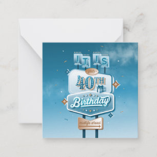 Bonne carte de papier à lettres d'anniversaire 40e