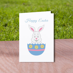 Bonne carte de Pâques avec lapin et oeuf