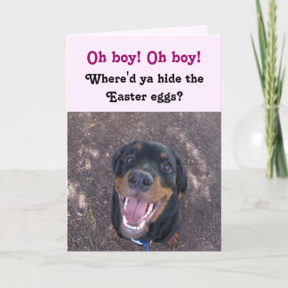 Bonne carte de Pâques Heidi Rottweiler
